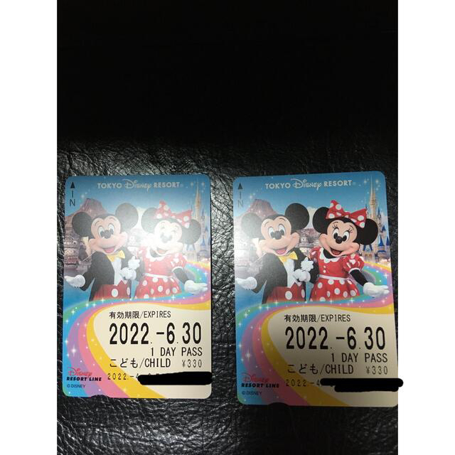 Disney(ディズニー)のリゾートライン 2DAY おとな2枚/1DAYこども2枚 チケットの施設利用券(遊園地/テーマパーク)の商品写真