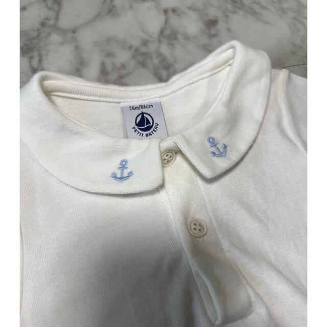 PETIT BATEAU(プチバトー)のプチバトー　ロンパース　イカリロゴ　24m キッズ/ベビー/マタニティのベビー服(~85cm)(ロンパース)の商品写真