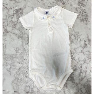 プチバトー(PETIT BATEAU)のプチバトー　ロンパース　イカリロゴ　24m(ロンパース)