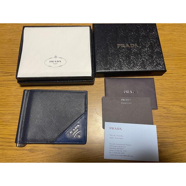 PRADA - PRADA プラダ マネークリップ 財布 ネイビーの通販 by
