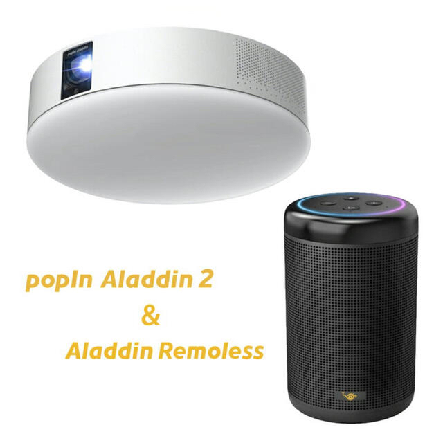 popIn Aladdin ２ × 推奨テレビチューナー　リモレス　3点セット スマホ/家電/カメラのテレビ/映像機器(プロジェクター)の商品写真