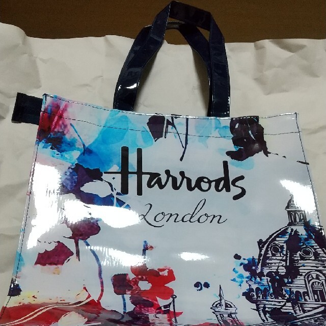 Harrods(ハロッズ)のハロッズ トートバッグ Mサイズ ロンドンの景色＆フラワー レディースのバッグ(トートバッグ)の商品写真