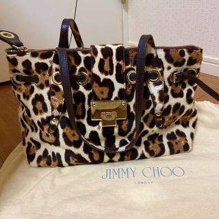 ジミーチュウ(JIMMY CHOO)のジミーチュウ　レオパード柄ハンドバッグ(ハンドバッグ)