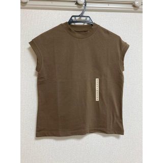 ムジルシリョウヒン(MUJI (無印良品))の無印良品　太番手天竺編みフレンチスリーブＴシャツ　S（モカ）(Tシャツ(半袖/袖なし))