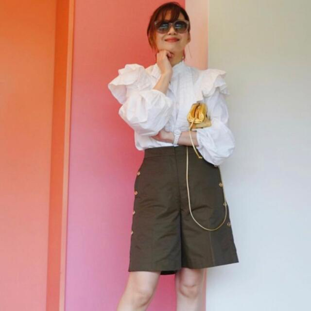 イデアルーチェ ミニタリーセットアップ シャツ×ショートパンツ カーキ
