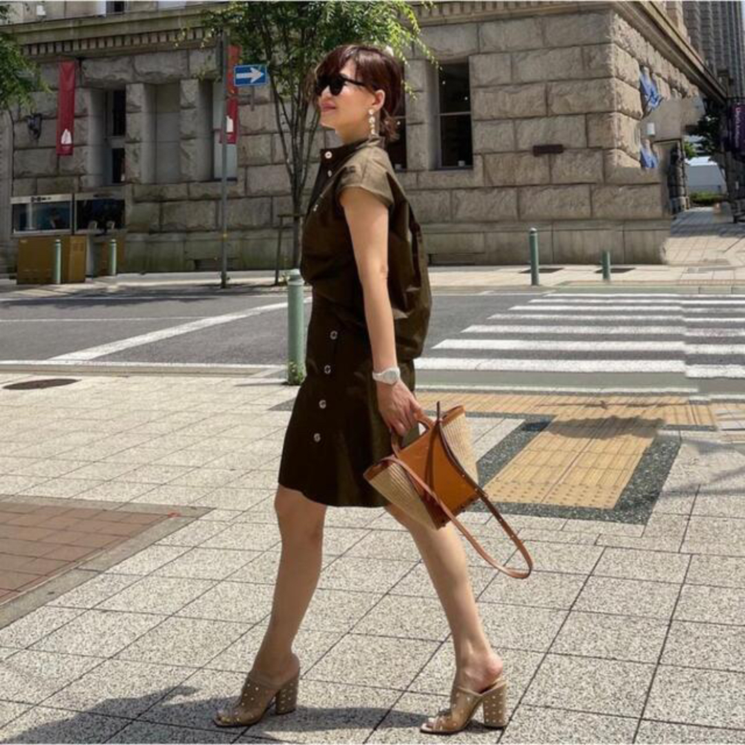 イデアルーチェ ミニタリーセットアップ シャツ×ショートパンツ カーキ