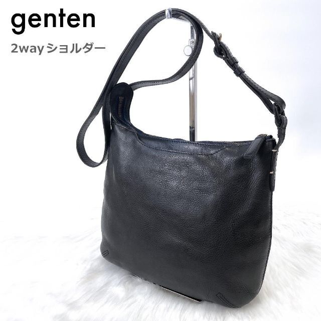 ゲンテン genten シボ革 2wayショルダーバッグ ななめがけ 肩かけok