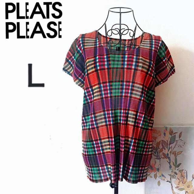 PLEATS PLEASE プリーツプリーズ 半袖カットソー チェック 総柄 豪華で