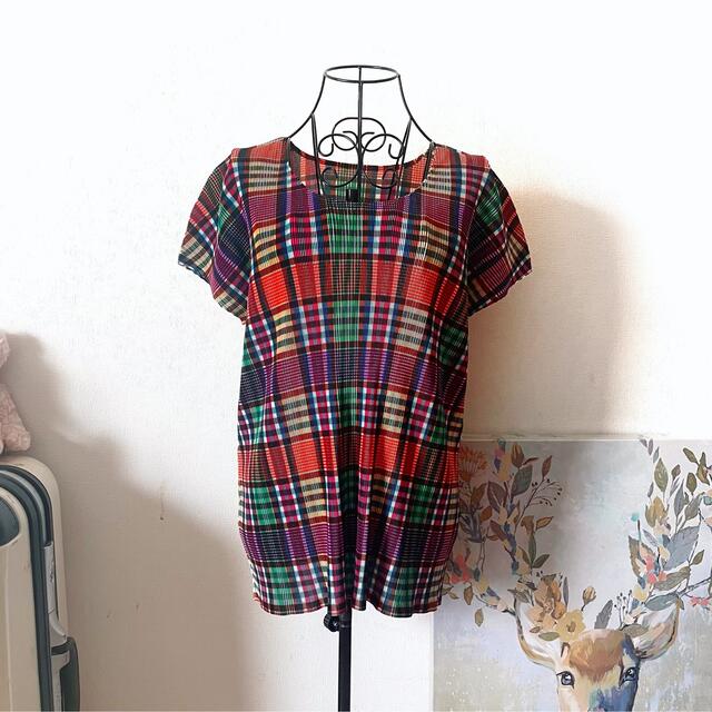 PLEATS PLEASE プリーツプリーズ 半袖カットソー チェック 総柄 半額