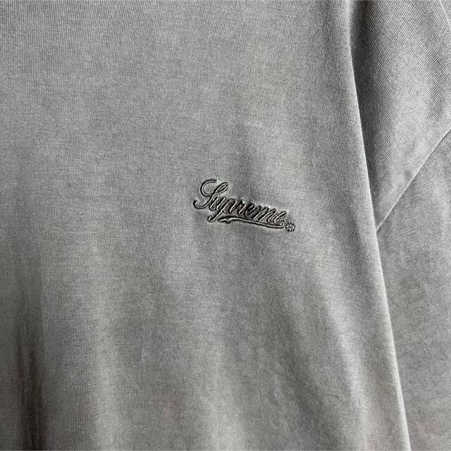希少XLサイズ】シュプリーム☆刺繍ロゴ入りポケットTシャツ くすみ