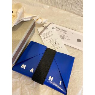 マルニ(Marni)のマルニMARNI PVC カードケース ブルー origami 名刺入れ(名刺入れ/定期入れ)