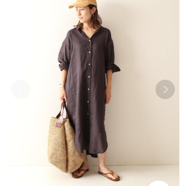 タグ付き FRAMeWORK FRENCH LINEN シャツワンピース