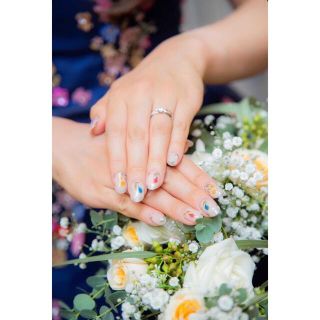 【ボタニカルネイル ①】花柄　ネイル　ネイルチップ　ブライダル　結婚式　普段使い コスメ/美容のネイル(つけ爪/ネイルチップ)の商品写真