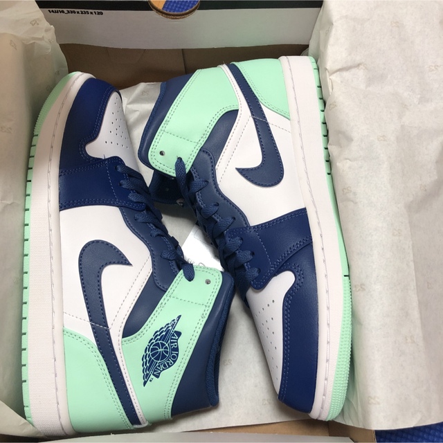 新品 Nike Air Jordan 1 Mid Blue Mint 28cm