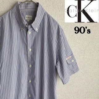 カルバンクライン(Calvin Klein)の90s Calvin Klein Jeans 半袖　ストライプシャツ　Sサイズ(シャツ)