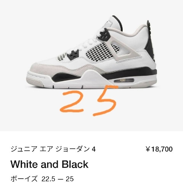 NIKE(ナイキ)のエアジョーダン4 ジュニア メンズの靴/シューズ(スニーカー)の商品写真