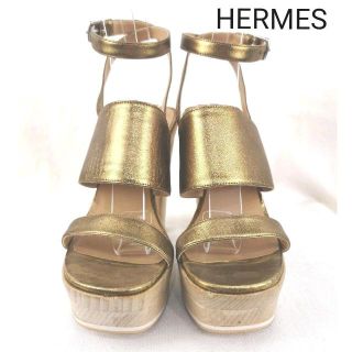 エルメス(Hermes)の美品 エルメス HERMES サンダル ゴールド 22.5cm(サンダル)