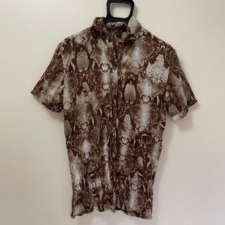 ヒステリックグラマー(HYSTERIC GLAMOUR)のagate シャツ パイソン柄 襟にワイヤー入り 皺加工 着用1回(シャツ)