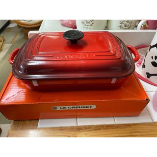 ルクルーゼ(LE CREUSET)のル・クルーゼ　レクタンギュラー29 チェリーレッド(鍋/フライパン)