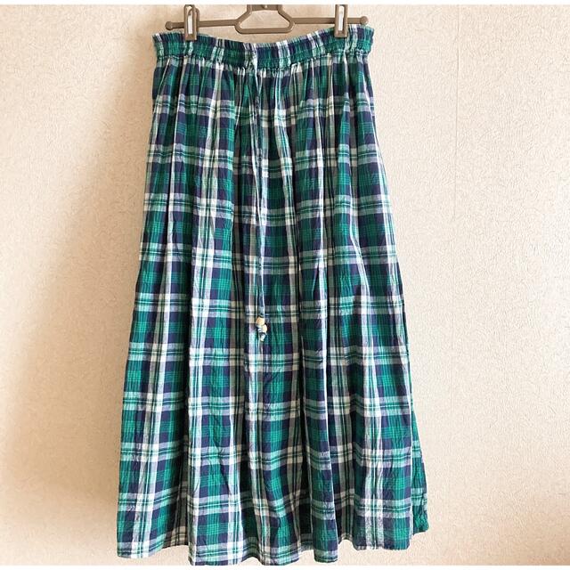 ロングスカート　ブルーグリーン系　ナチュラル レディースのスカート(ロングスカート)の商品写真