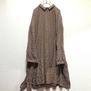 【新品送込】peniphass　衿ぐりギャザー前開きチュニック　M　赤