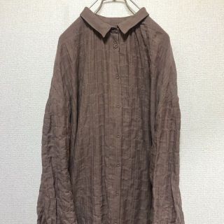 【新品送込】peniphass　衿ぐりギャザー前開きチュニック　M　赤