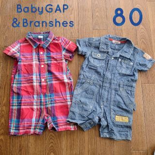 ベビーギャップ(babyGAP)のブランシェス　BabyGAP　サロペット　2枚セット　セット　まとめ売り(ロンパース)