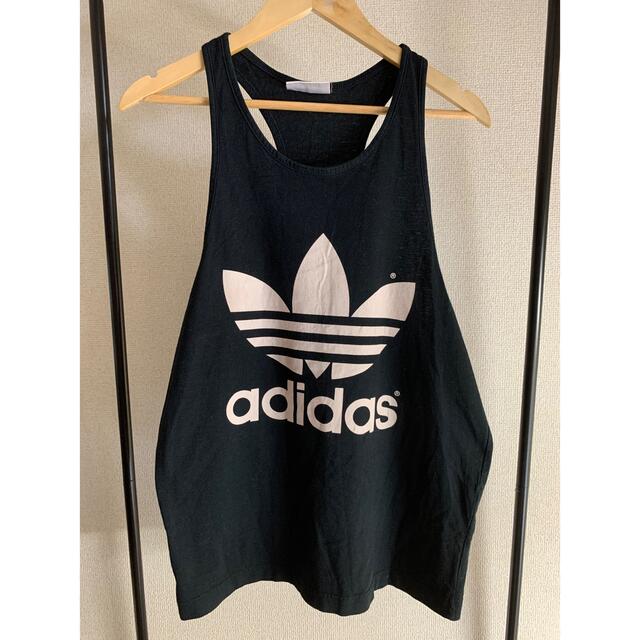 adidas アディダス タンクトップ 90s 両面プリント　トレフォイルロゴ