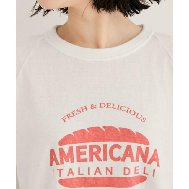 AMERICANA(アメリカーナ)の新品サロンアダムエロペ　アメリカーナ　AmericanベースボールTシャツ レディースのトップス(Tシャツ(長袖/七分))の商品写真