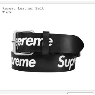 シュプリーム(Supreme)のSupreme repeat leather belt ベルト　ブラック(ベルト)