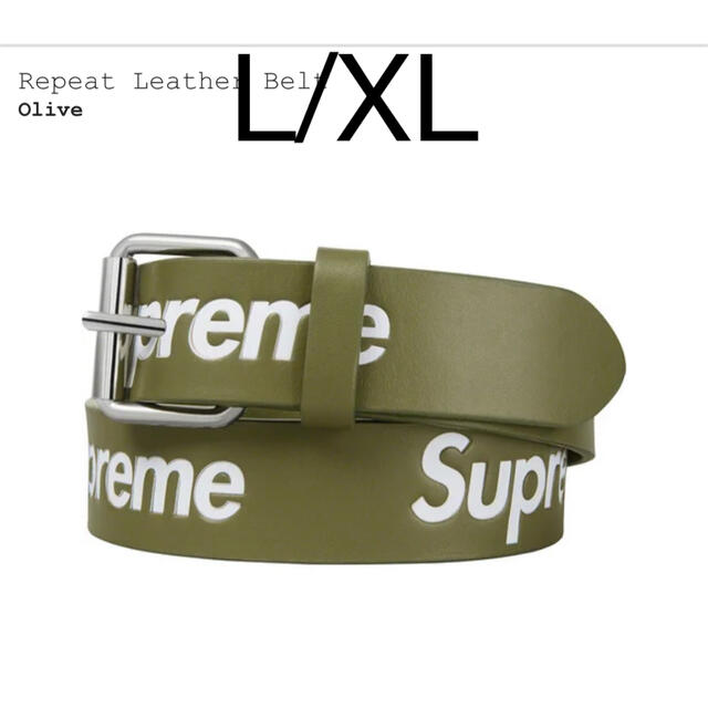 Supreme Repeat Leather Belt olive 22ss - ベルト