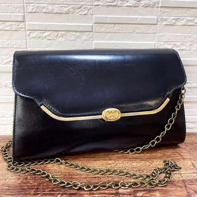 最新 レザー オールドグッチ - Gucci チェーン パーティー ポシェット 上等な 【緊急値下‼️】 GUCCI オールドグッチ ショルダーバッグ ショルダーバッグ