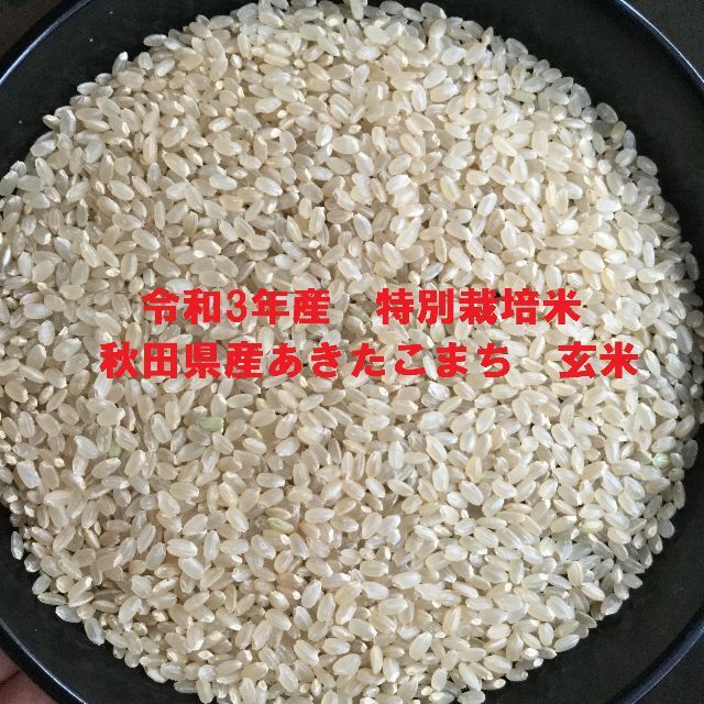 令和3年産　特別栽培米　秋田県産あきたこまち(検査1等米)　玄米1.8kg 食品/飲料/酒の食品(米/穀物)の商品写真