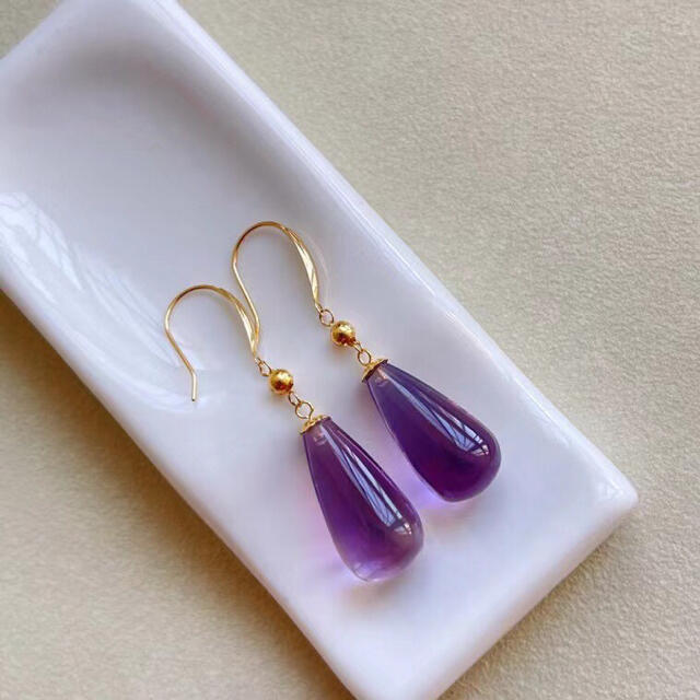 ⭐︎【天然】アメジスト ピアス k18 3g - www.glycoala.com