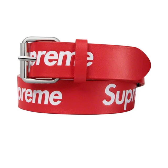 Supreme Repeat Leather Belt "Red" S/M