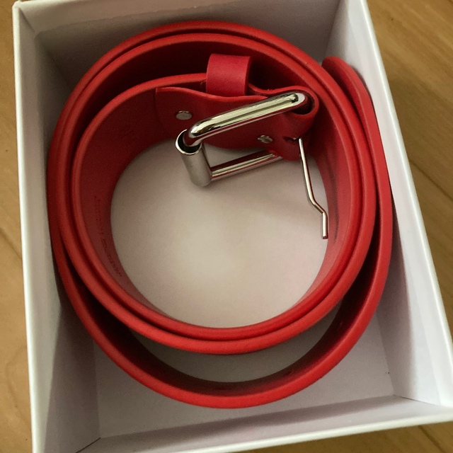 Supreme Repeat Leather Belt "Red" S/M