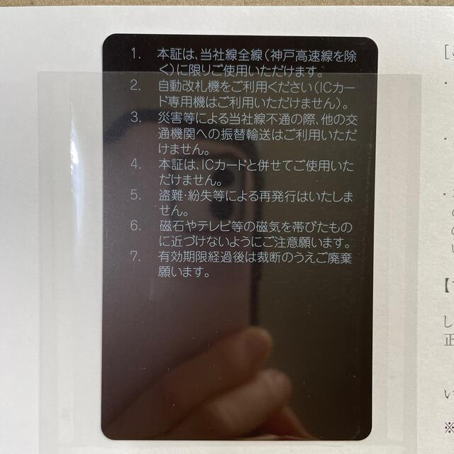 神戸1・4ピンク 電車 株主優待乗車証 半年定期 2023.5.31 送料無料
