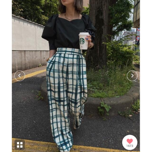 Ameri VINTAGE(アメリヴィンテージ)のameri vintage HAND CHECK LOOSE PANTS レディースのパンツ(カジュアルパンツ)の商品写真