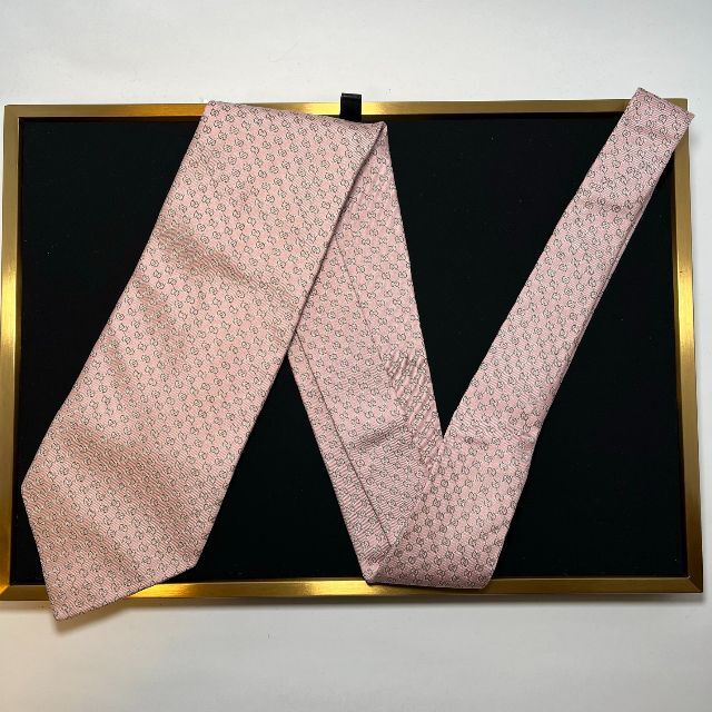 Gucci(グッチ)のグッチ GUCCI ネクタイ シルク ピンク ロゴ ハイブランド ロゴグラム 絹 メンズのファッション小物(ネクタイ)の商品写真