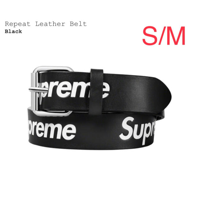 Supreme　Repeat Leather Belt　Black