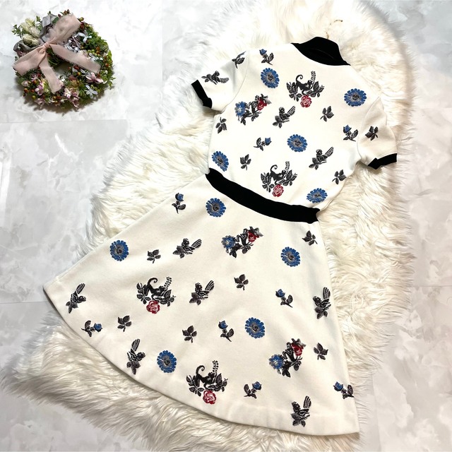 本物 美品 ヴァレンティノ ペガサス フラワー ラメ ニット ワンピース