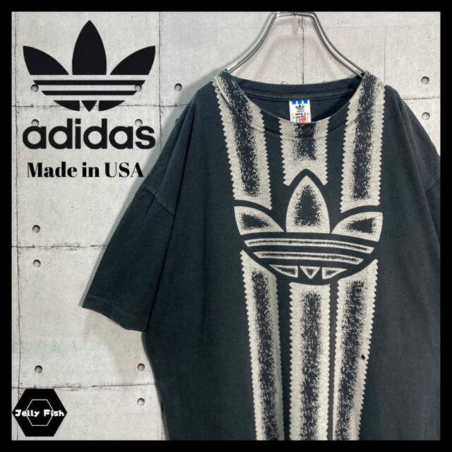 【入手困難】adidas/アディダス 半袖Tシャツ 両面 デカロゴ USA製 L