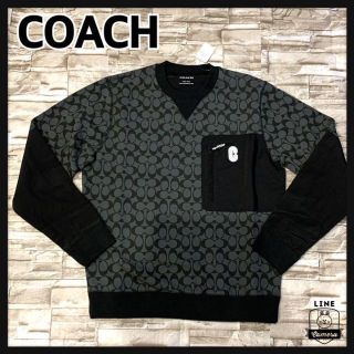 コーチ(COACH)のCOACH コーチ スウェット シグネチャーブラック サイズM 新品 トップス(スウェット)