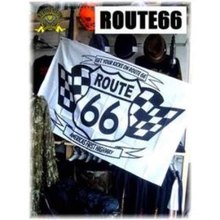 送料込み 新品 ROUTE66 FLAG.ルート66 チェッカー フラッグ(その他)