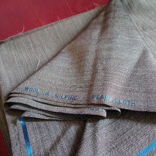 布　生地　グレー　WOOL&SILFINE(生地/糸)