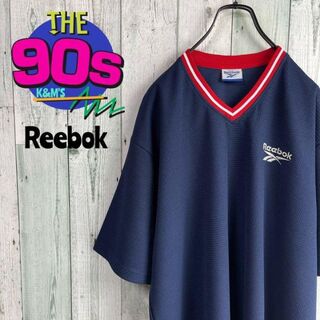 リーボック(Reebok)の90's  Reebok リーボック　ベクターロゴ刺繍　リンガー Tシャツ(Tシャツ/カットソー(半袖/袖なし))