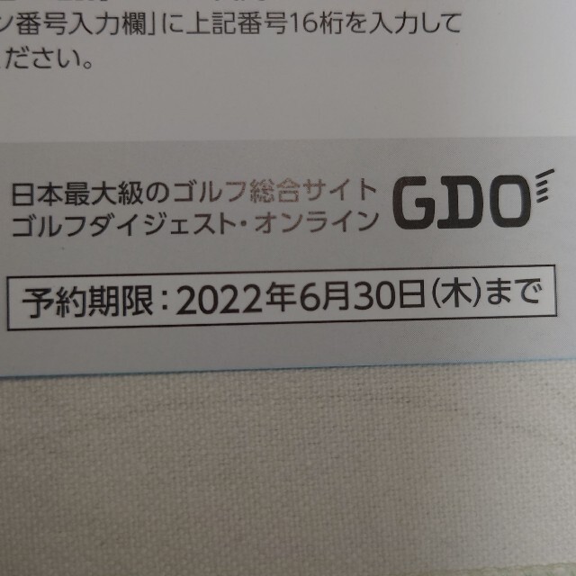 専用 GDO 株主優待 6000円分 チケットの施設利用券(ゴルフ場)の商品写真