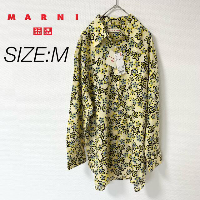 Marni(マルニ)のUNIQLO マルニ オーバーサイズシャツ（長袖） オフホワイトサイズ M レディースのトップス(シャツ/ブラウス(長袖/七分))の商品写真
