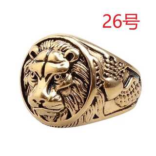 迫力抜群 王者 獅子 ライオン ゴールド リング 指輪 26号(リング(指輪))