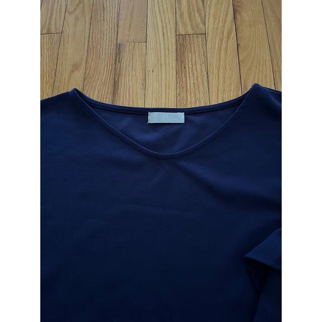 半袖　カットソー　紺色 レディースのトップス(カットソー(半袖/袖なし))の商品写真